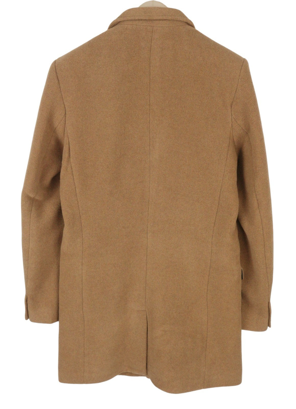 ONLY & SONS Justin Wool Men Coat S Brown Melange Button-Up Notch Mid-Length