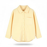 URBAN Iets Frans Women Jacket S Light Yellow Fleece Unlined Button-Up Overshirt