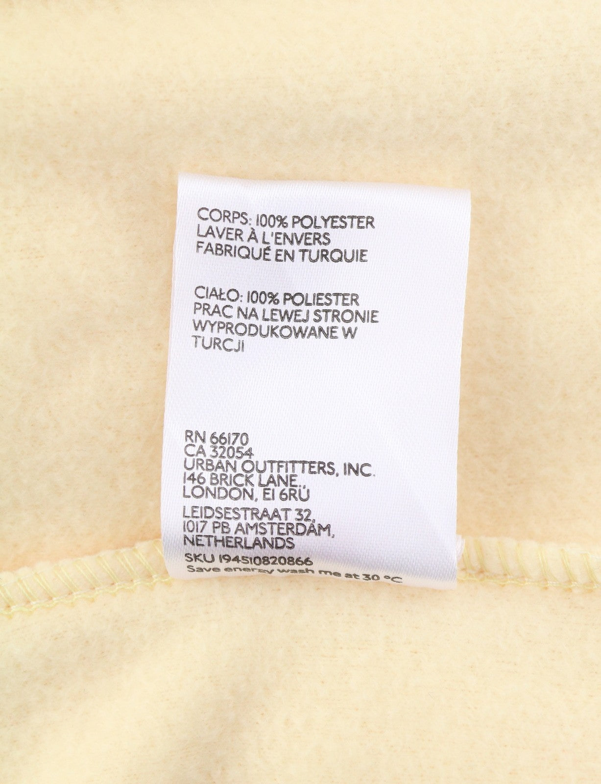 URBAN Iets Frans Women Jacket S Light Yellow Fleece Unlined Button-Up Overshirt