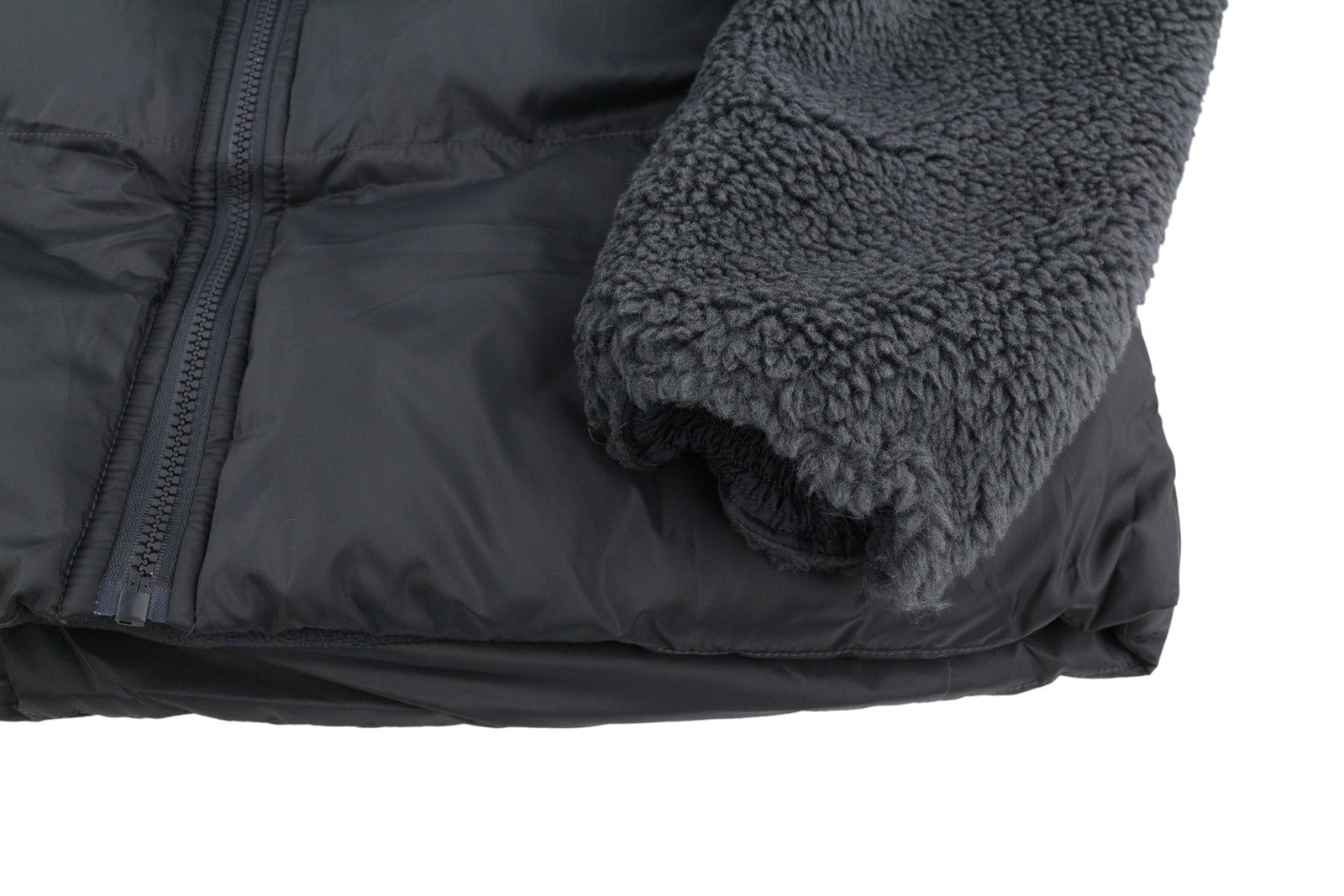 BENCH Detta Men Jacket XL Grey Padded Quilted Removable Hood Full Zip Sherpa