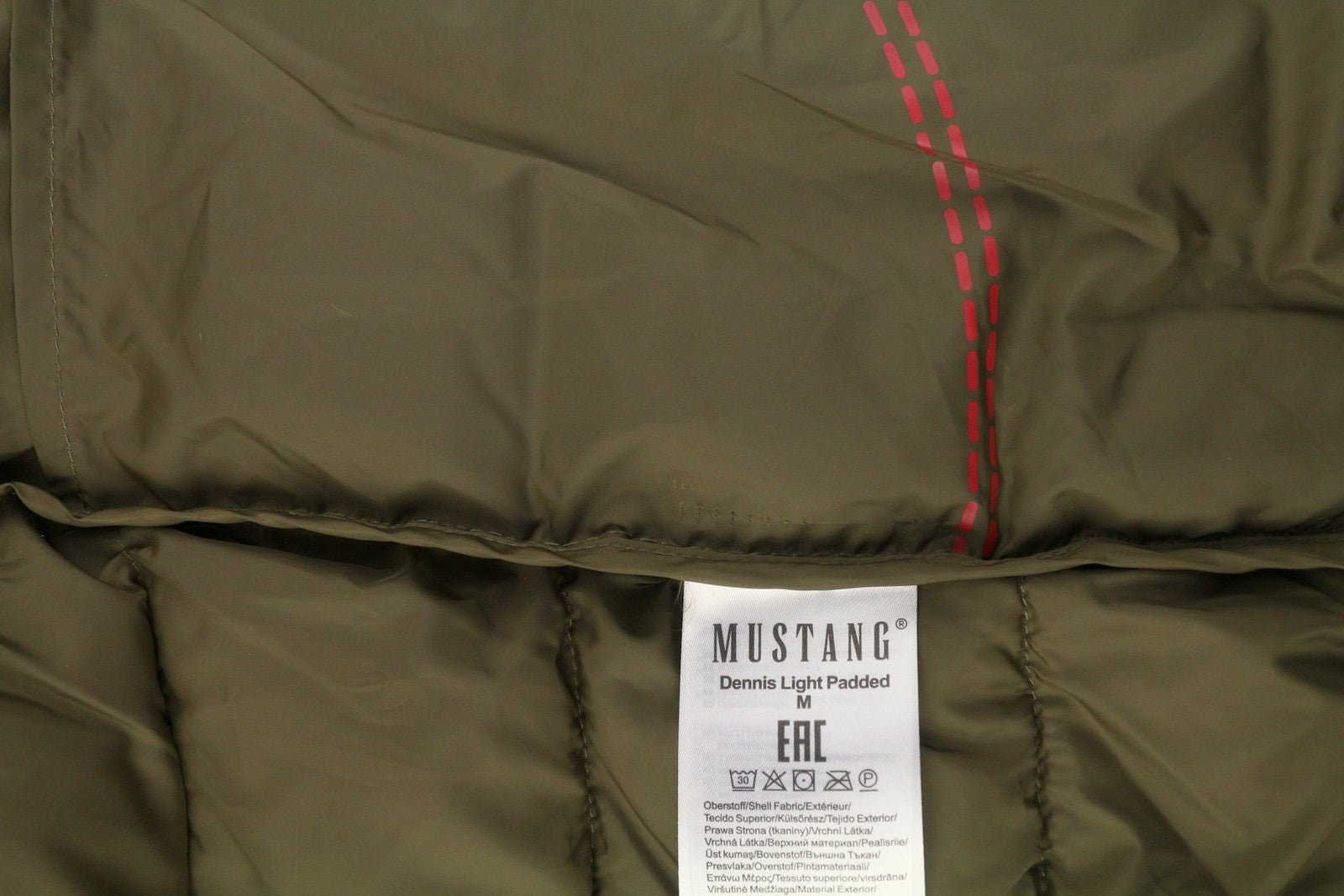 MUSTANG Dennis Light Padded Men Waistcoat M Brown Band Neck Quilted Zip Vest