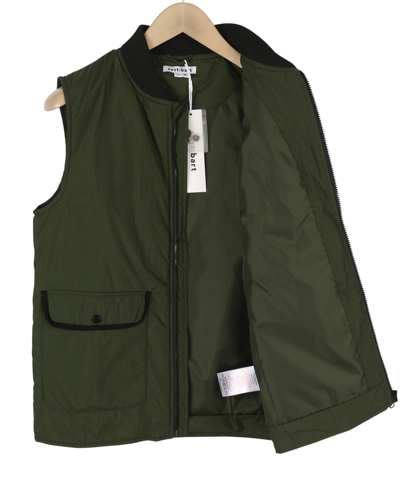 COST:BART CBTino Men Waistcoat XL Forest Night Green Padded Patch Pockets Vest