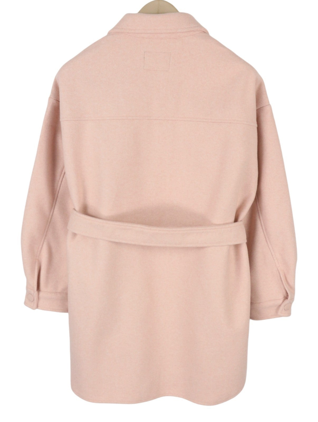 ONLY Dawn BF Shacket Women Coat M Light Pink Melange Snap Buttons Belted