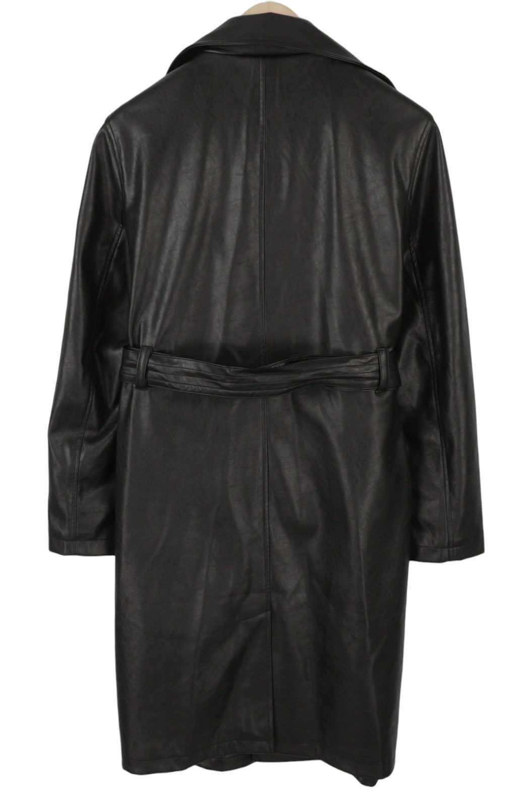 KARL KANI Retro Trench Coat Black Women Jacket M Button-Up Belted Mid-Length