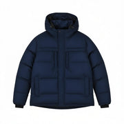 PIER ONE Women Jacket S Dark Blue Padded Hooded Quilted Lined