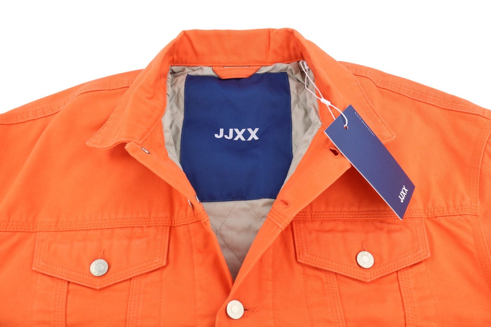 JJXX Mocca Canvas Women Jacket S Red Orange Oversized Jack&Jones Denim Trucker