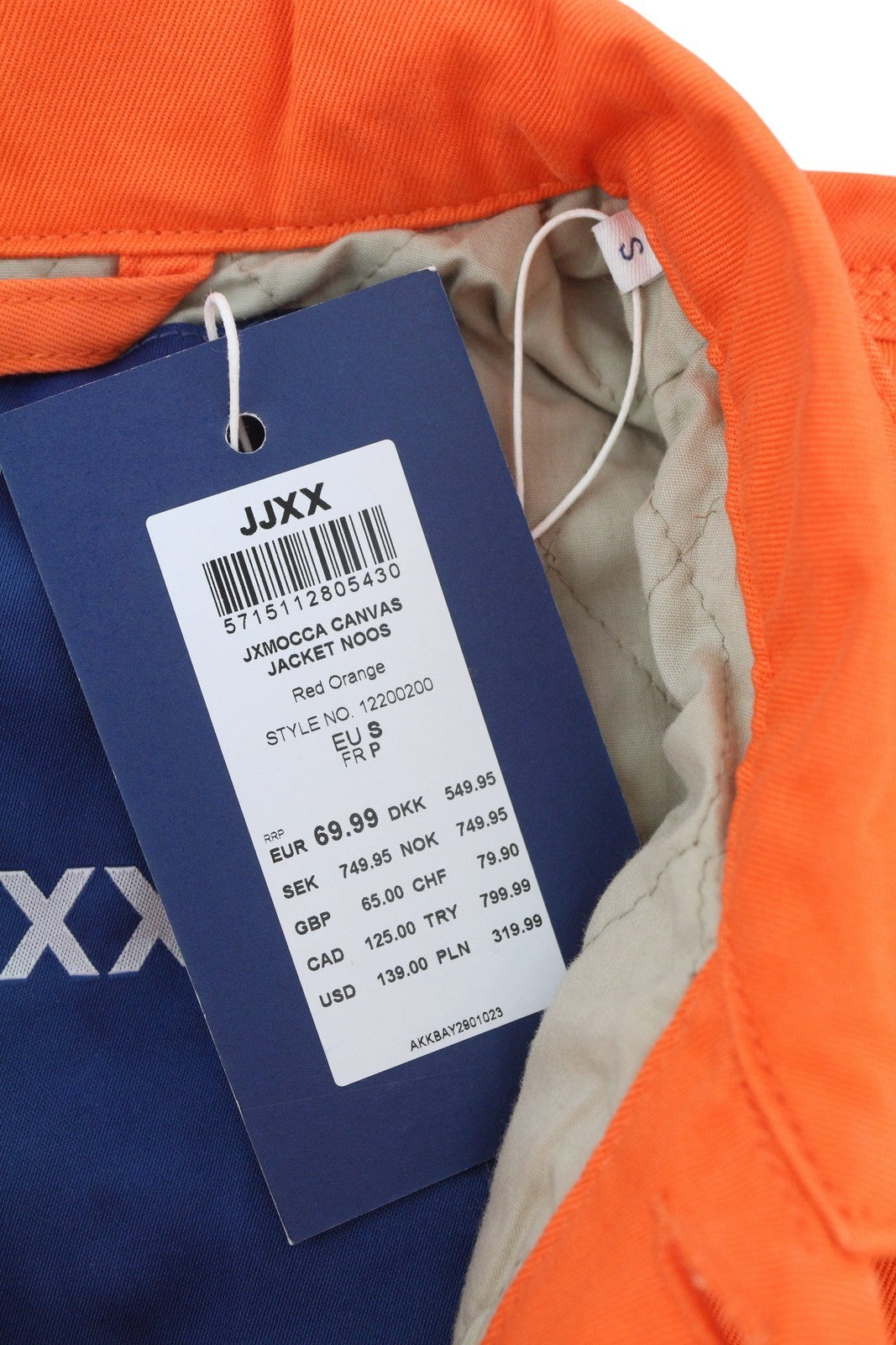 JJXX Mocca Canvas Women Jacket S Red Orange Oversized Jack&Jones Denim Trucker