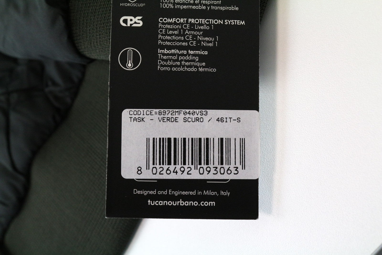 TUCANO URBANO Task vyriška striukė IT46 tamsiai žalia, vandeniui atspari, vėjui atspari motociklų... 