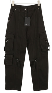 BLUMARINE J. Cargo moteriškos kelnės 40 juodos su užlopytomis kišenėmis, laisvu užtrauktuku, RRP427 