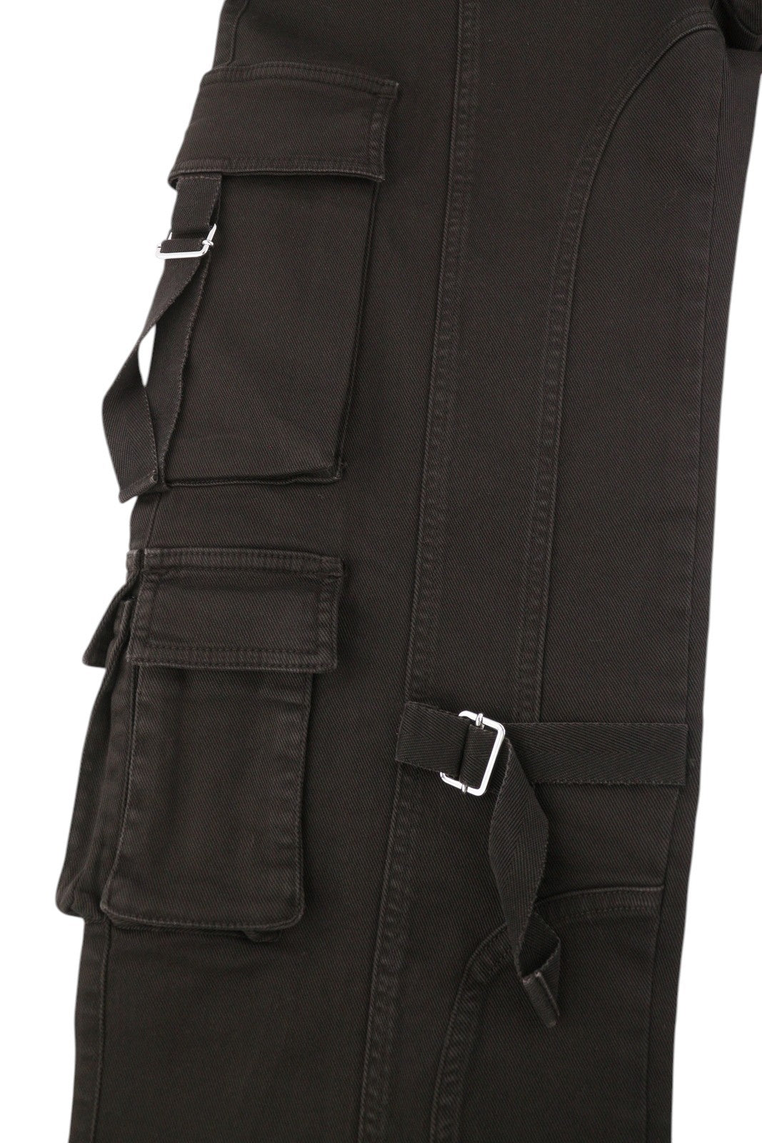 BLUMARINE J. Cargo moteriškos kelnės, 38 colių, juodos, su uždėtinėmis kišenėmis, laisvu užtrauktuku. RRP427. 