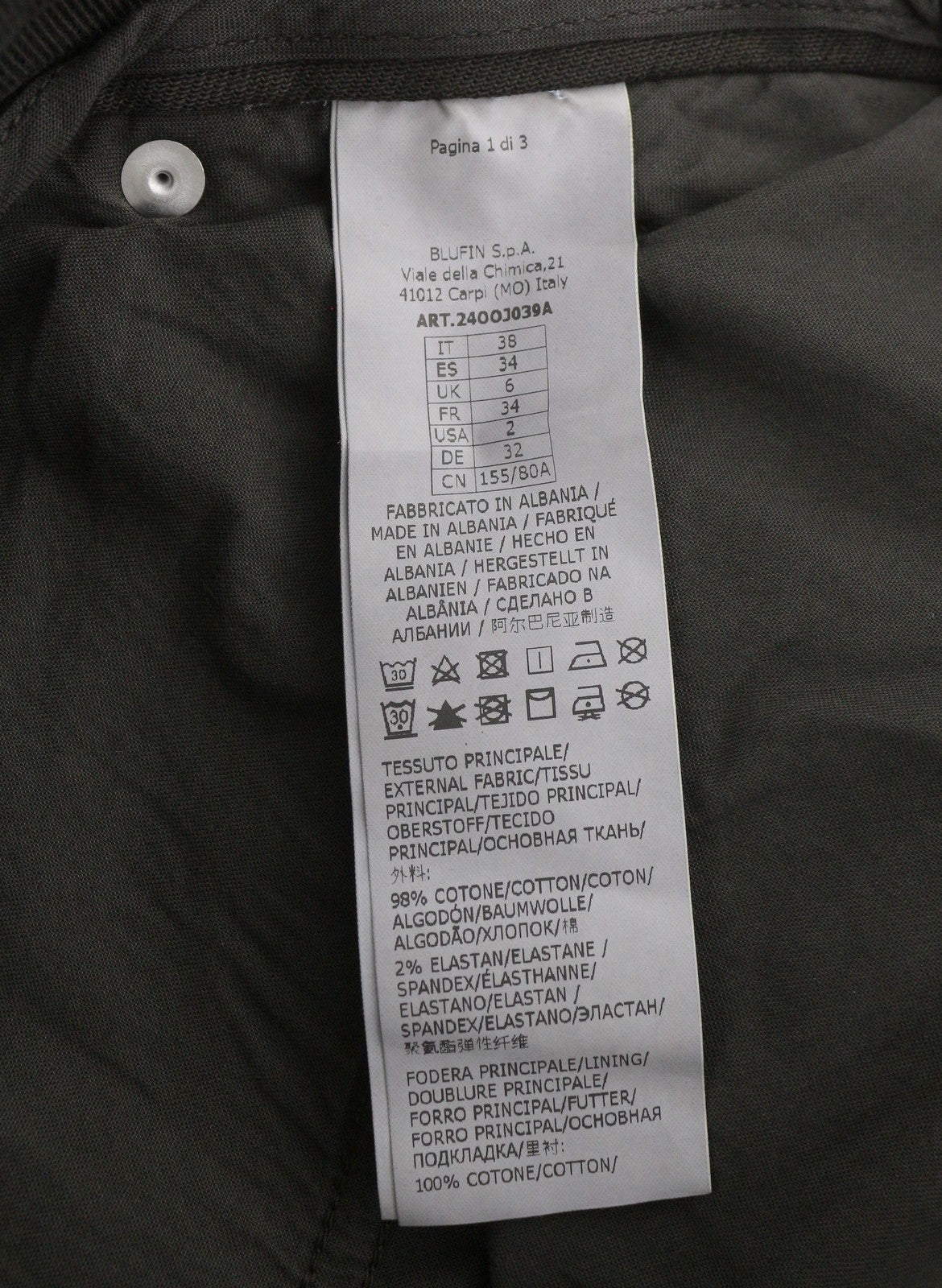 BLUMARINE J. Cargo moteriškos kelnės, 38 colių, juodos, su uždėtinėmis kišenėmis, laisvu užtrauktuku. RRP427. 