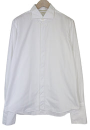 „SUITSUPPLY“ vyriški formalūs marškiniai, 43/17, ploni, balti medvilniniai marškiniai su iškirpte, užsegami sagomis 