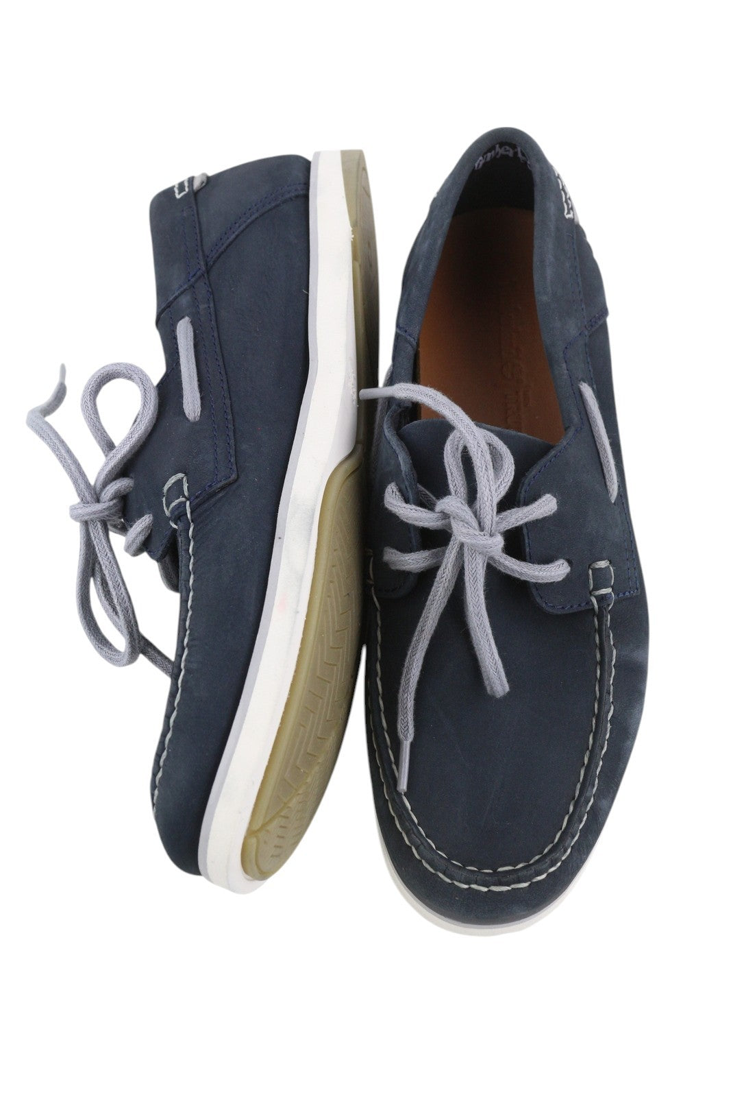 TIMBERLAND A416H Men's Shoes EU40/41 Navy Leather Boat Slip On True Cloud