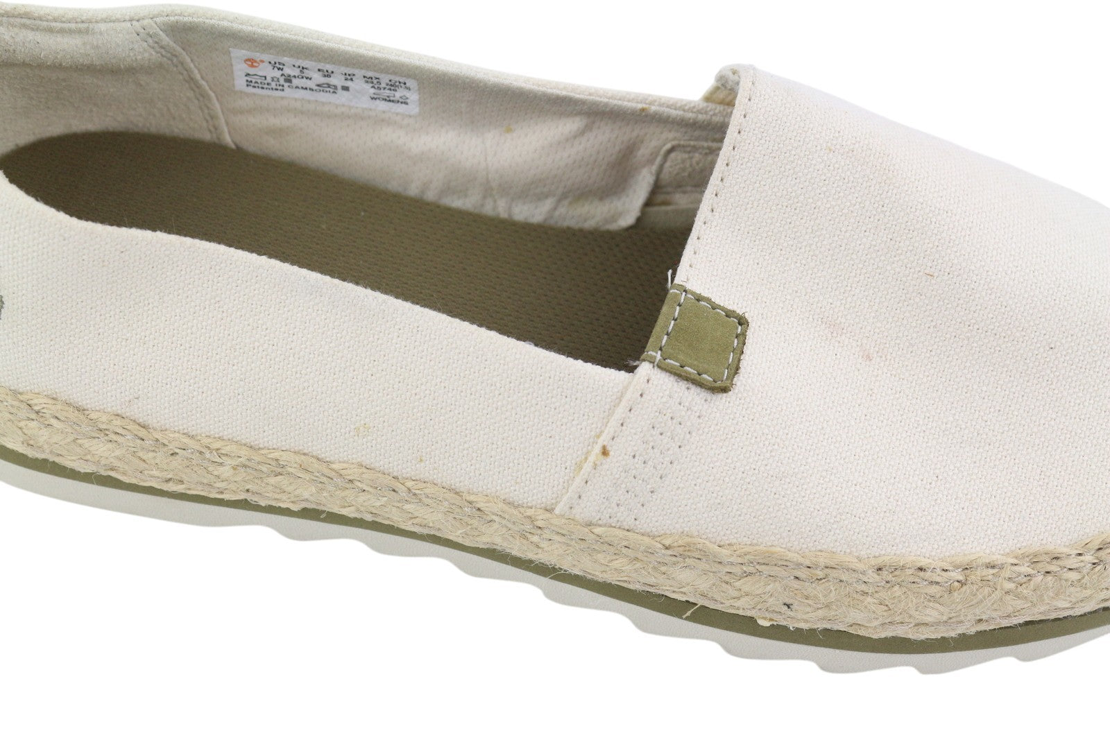 TIMBERLAND A24QW Women's Shoes EU38 Beige Espadrille Slip On Almond Toe