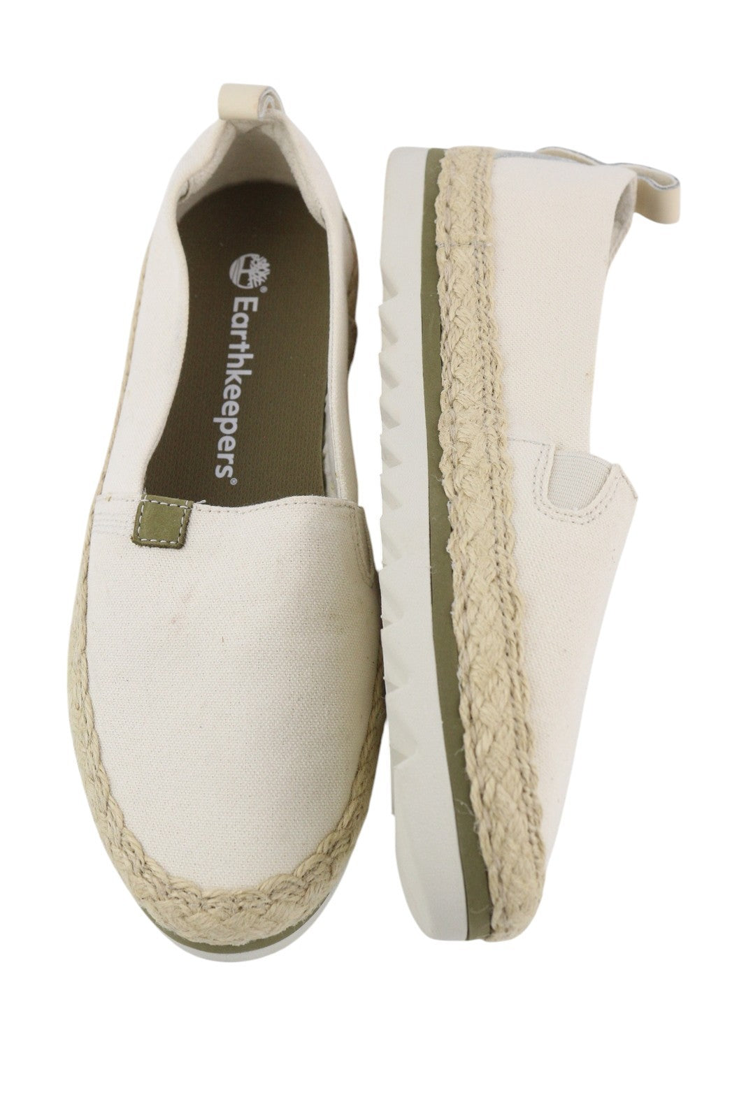 TIMBERLAND A24QW Women's Shoes EU38 Beige Espadrille Slip On Almond Toe