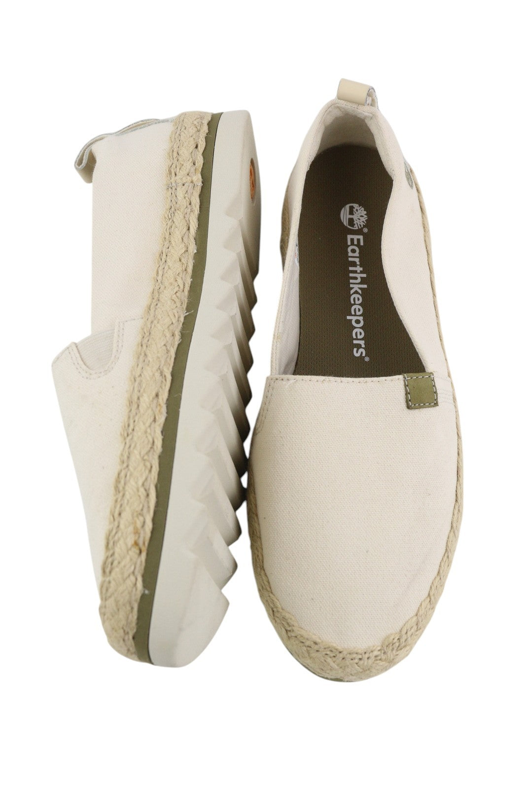 TIMBERLAND A24QW Women's Shoes EU38 Beige Espadrille Slip On Almond Toe