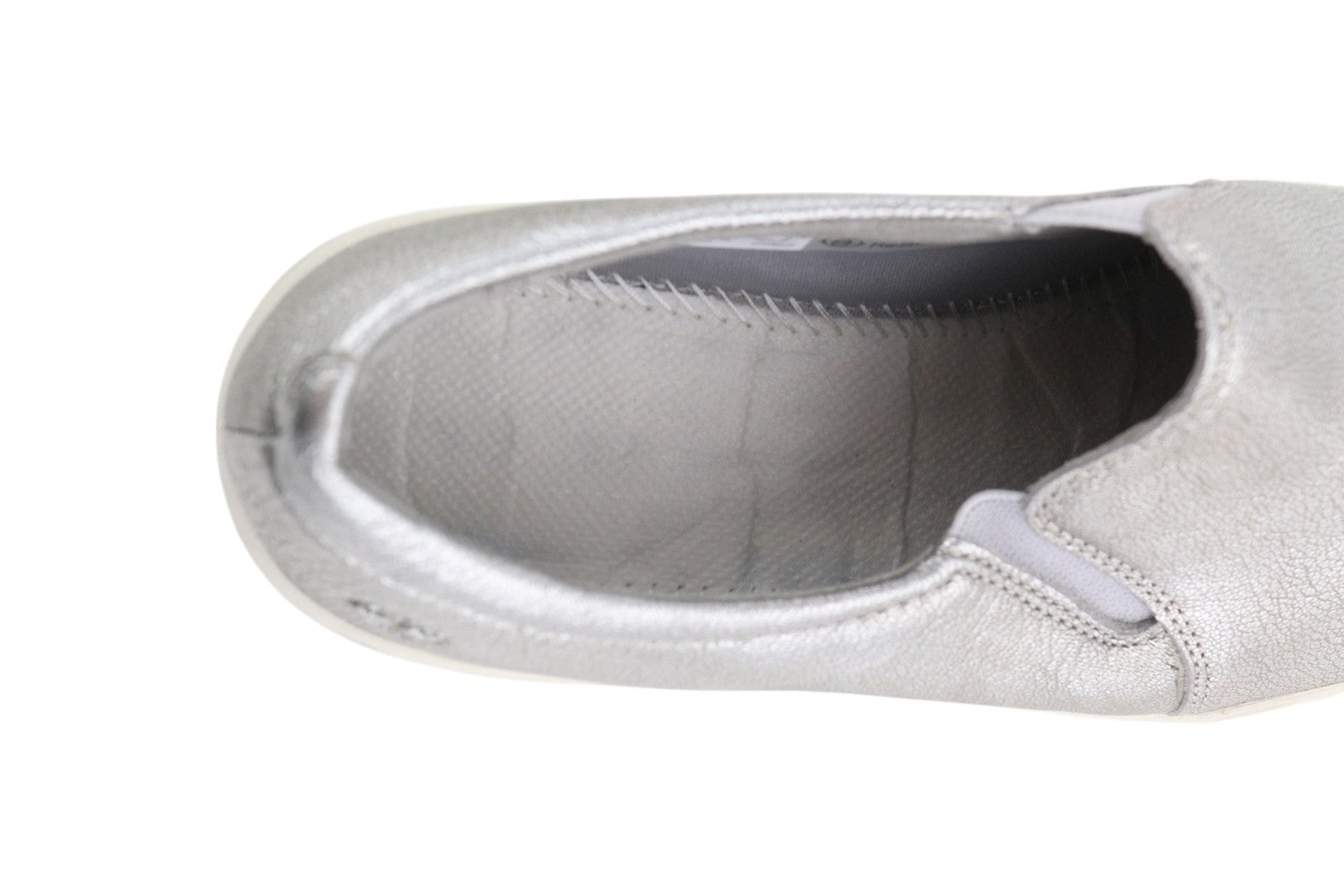 TIMBERLAND A2672 Women's Shoes EU40 Silver Shiny Leather Slip On Almond Toe