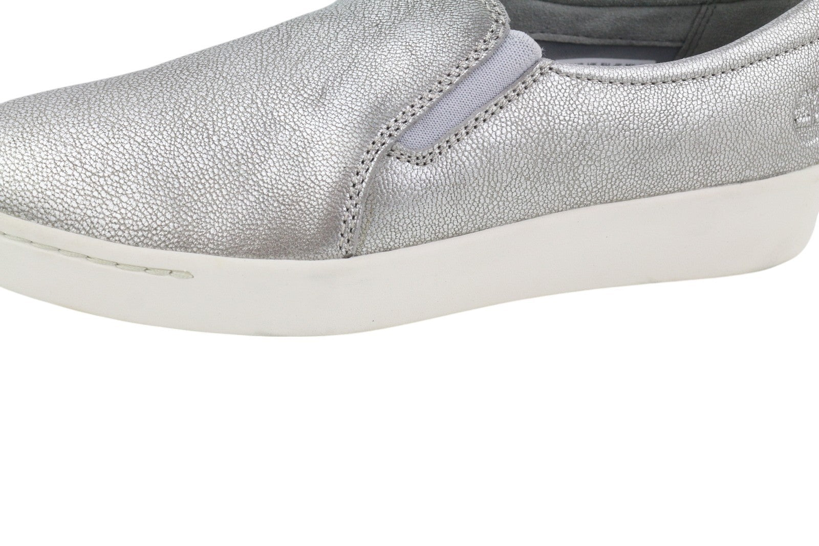 TIMBERLAND A2672 Women's Shoes EU40 Silver Shiny Leather Slip On Almond Toe