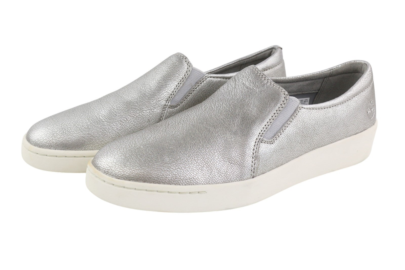 TIMBERLAND A2672 Women's Shoes EU40 Silver Shiny Leather Slip On Almond Toe