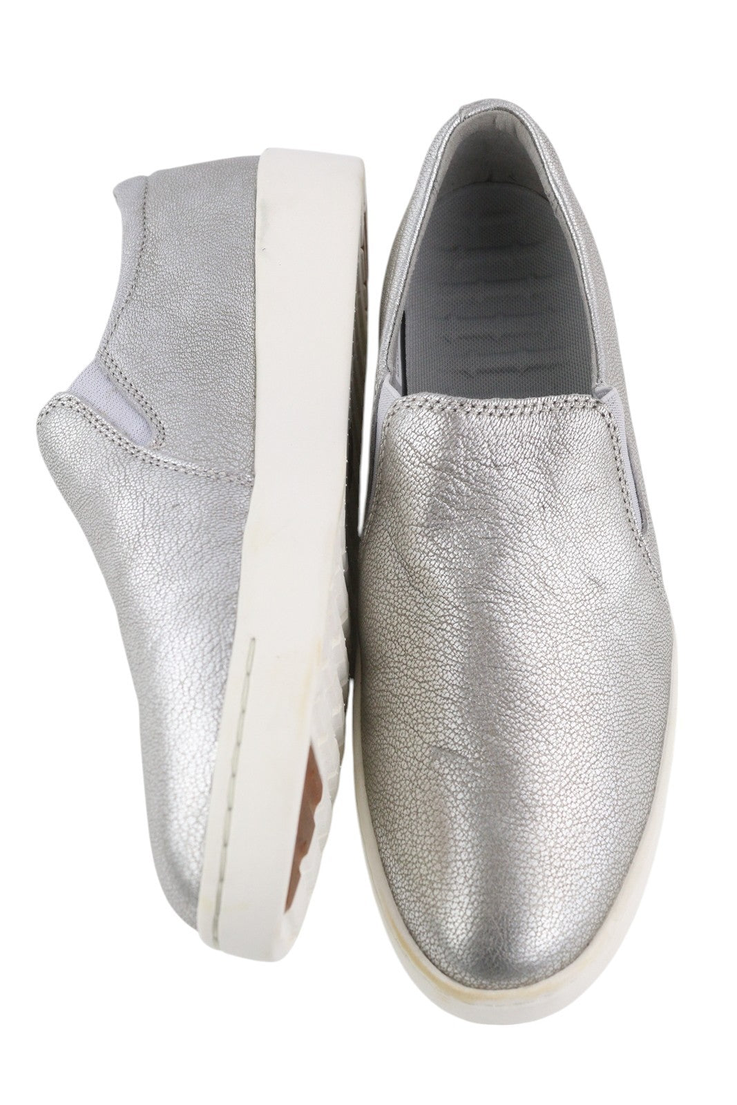 TIMBERLAND A2672 Women's Shoes EU40 Silver Shiny Leather Slip On Almond Toe