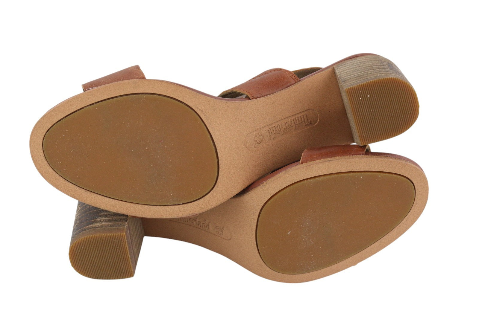 TIMBERLAND A1B7X Women's Sandals EU36/34 Brown Leather Heeled Buckle Logo