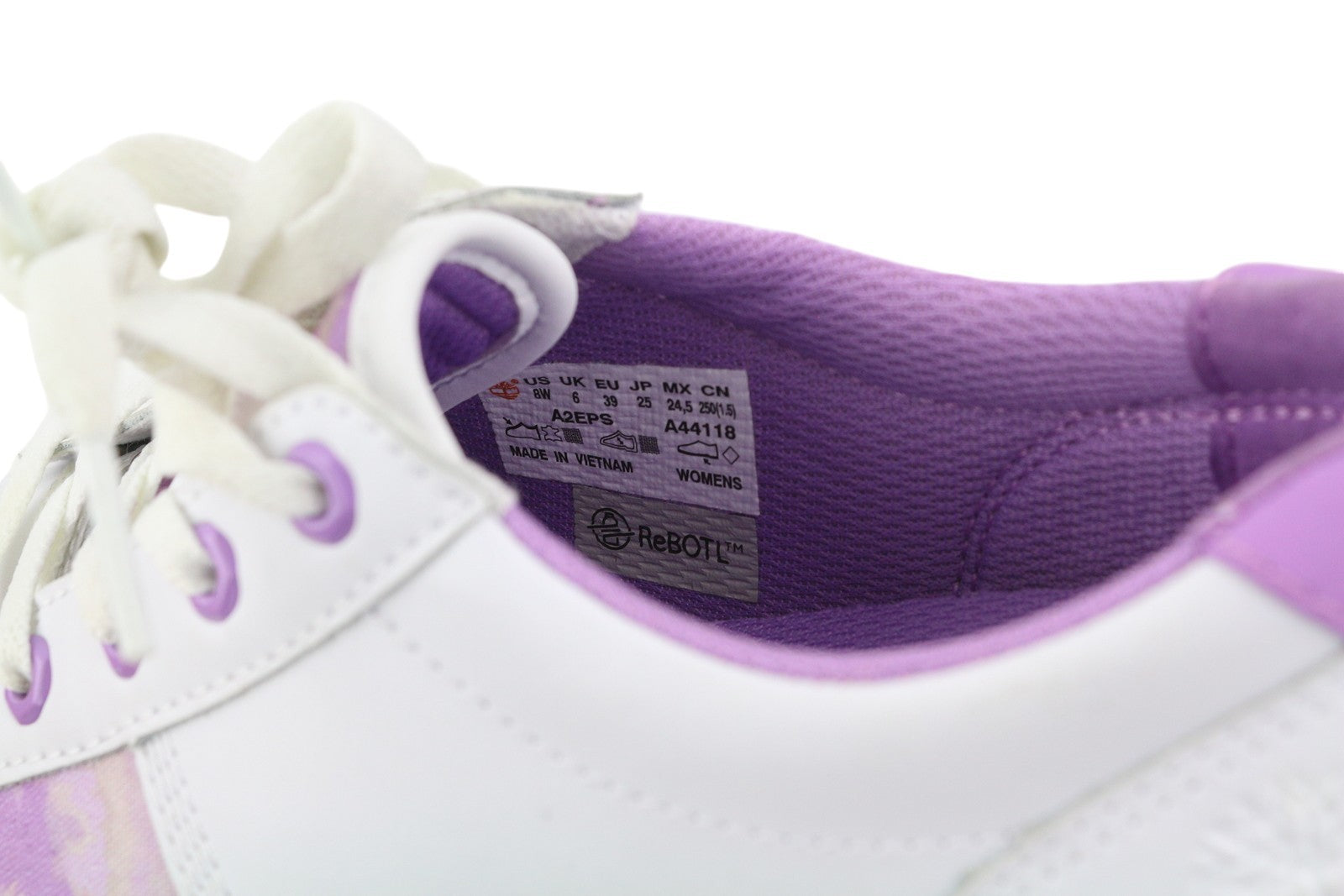TIMBERLAND A2EPS Women's Sneakers EU38.5/39 White Purple Leather Lace Low