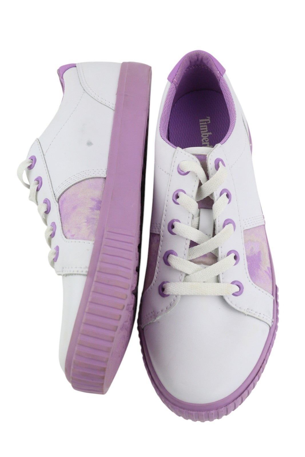 TIMBERLAND A2EPS Women's Sneakers EU38.5/39 White Purple Leather Lace Low