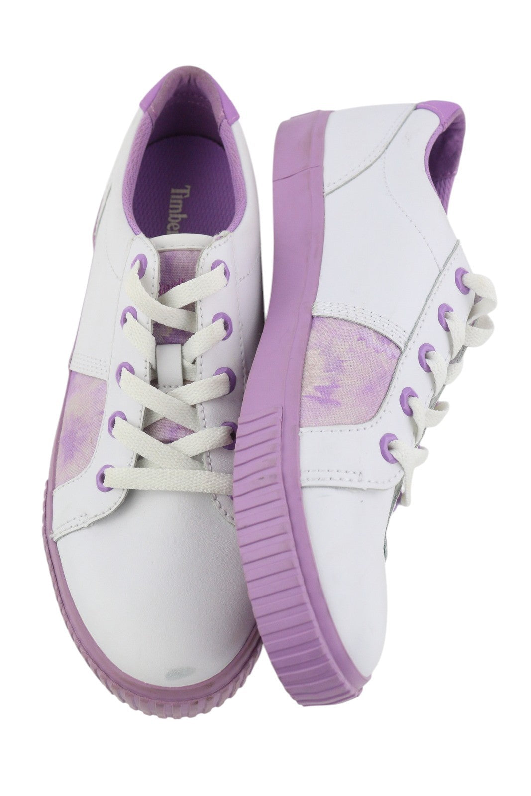 TIMBERLAND A2EPS Women's Sneakers EU38.5/39 White Purple Leather Lace Low