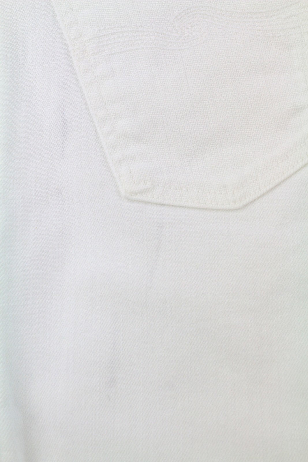 NUDIE JEANS Lean Dean Men's Shorts W28 White Denim Zip Fly Turn Up Pockets