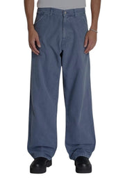 AMBUSH Worker vyriškos kelnės, tamsiai mėlynos, laisvos, įprasto kirpimo, su užtaisytomis kišenėmis, užtrauktuku RRP415 