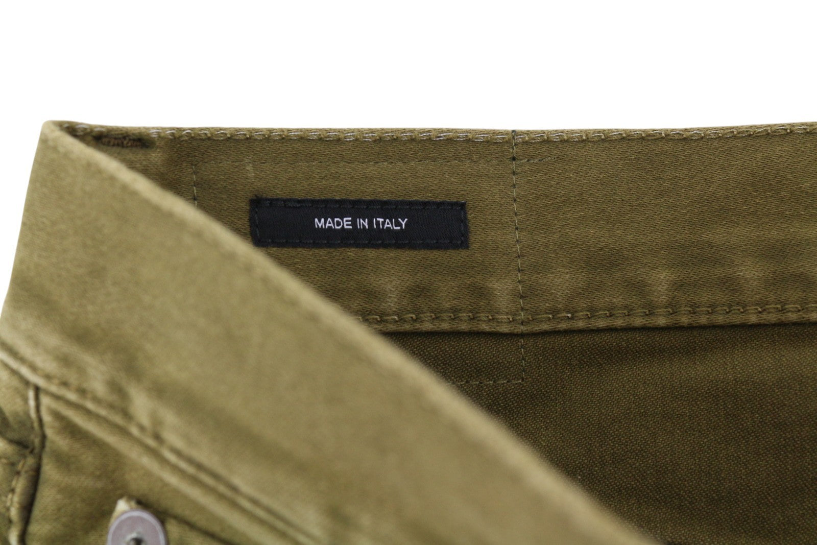 R13 Boyfriend moteriškos kelnės 26 alyvuogių spalvos, dažytos moleskino spalvos, trumpintos, išblukintos, FW25 