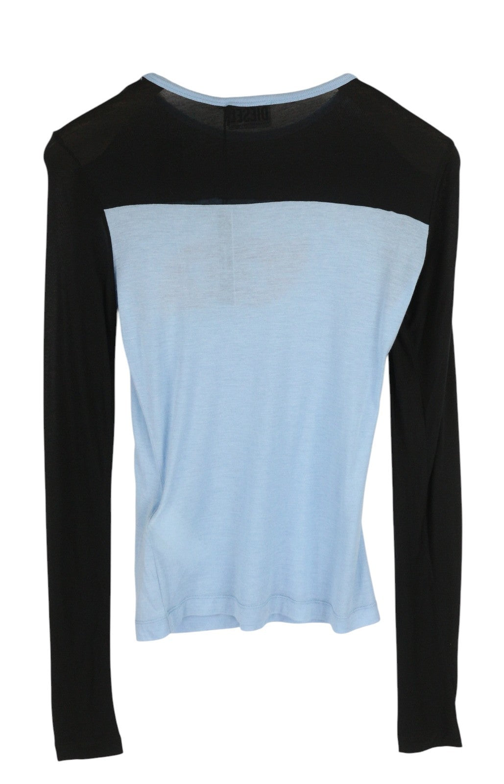 DIESEL T-Ina-Yoke Women's T-Shirt S Cashmere Mix Stretch Long Sleeve Crew Neck