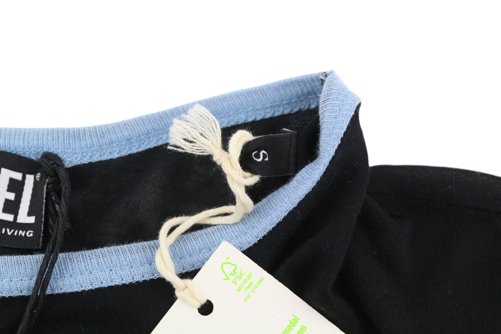 DIESEL T-Ina-Yoke Women's T-Shirt S Cashmere Mix Stretch Long Sleeve Crew Neck