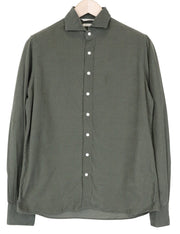 „SUITSUPPLY“ vyriški formalūs marškiniai, 37/18/14 1/2, aptempti, žali, medvilniniai, velvetiniai, su sagomis 