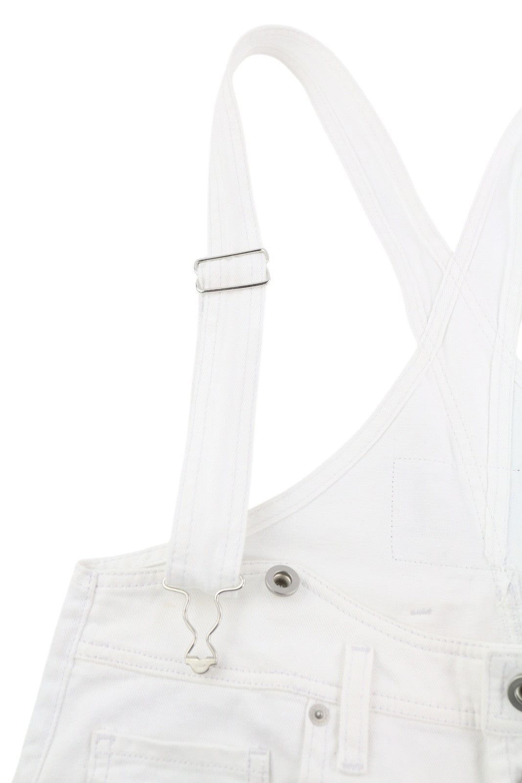 DIESEL De-Mury Women's Shorts S White Denim Look Buttoned Turn Up