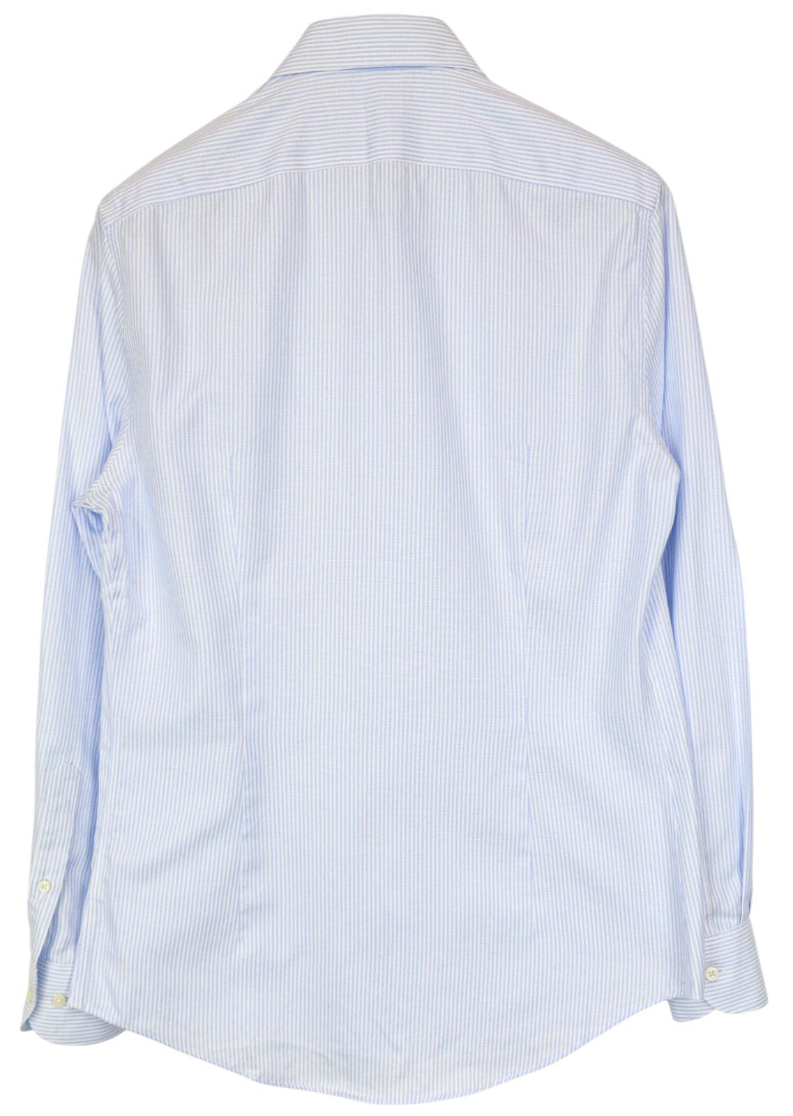 SUITSUPPLY vyriški formalūs marškiniai 40/15 3/4 ypač ploni mėlyni medvilniniai dryžuoti dryžuoti marškiniai 