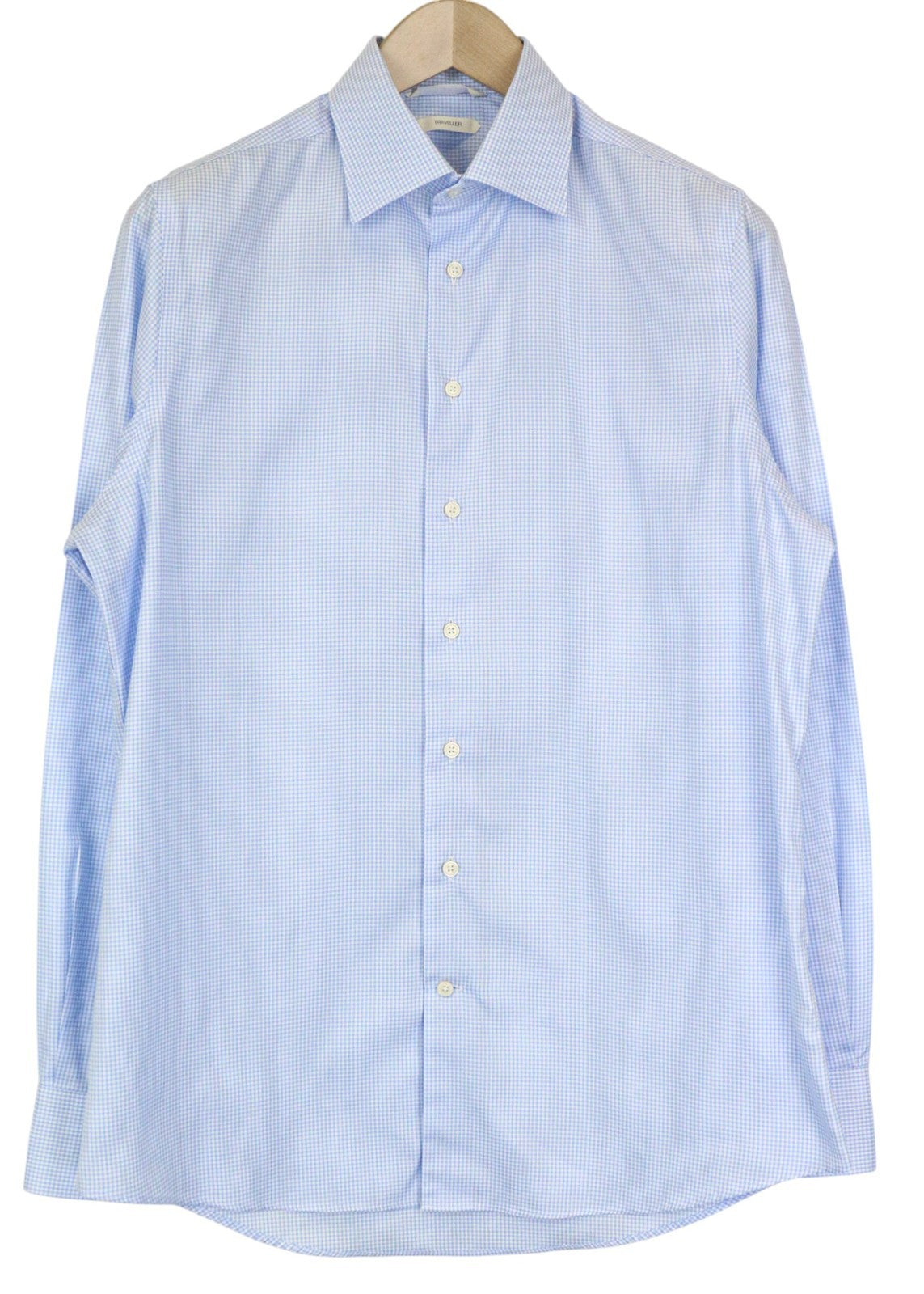 „SUITSUPPLY Traveller“ vyriški marškiniai, 39/15 1/2, ploni, mėlyni, languoti medvilniniai marškiniai 