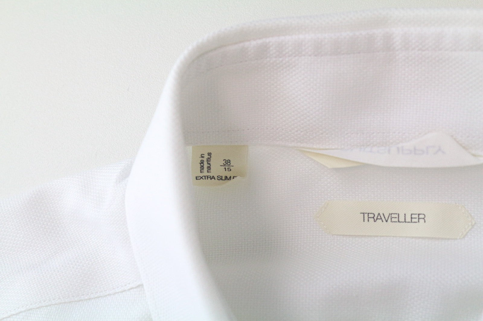 „SUITSUPPLY Traveller“ vyriški marškinėliai, 38/15, itin ploni, klasikiniai, balti, formalūs, medvilniniai 