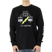 DIESEL T-Just-Ls-J3 Men's T-Shirt S Black Graphic  Crew Neck Long Sleeve RRP140