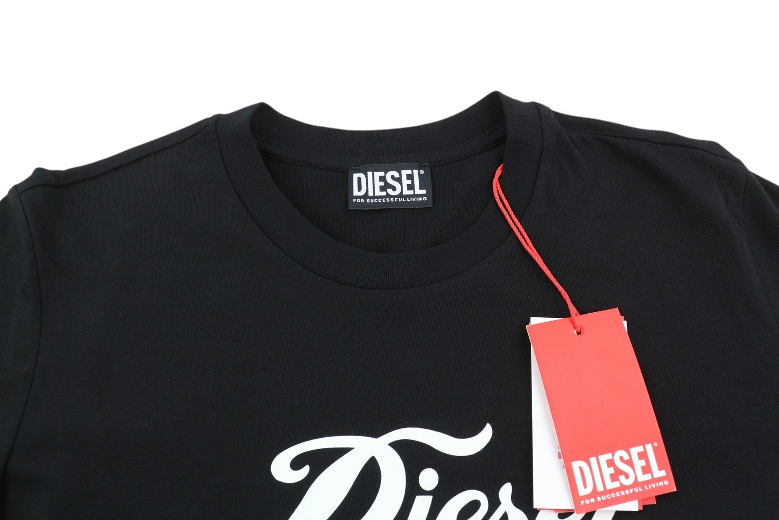 DIESEL T-Sily-New-Ita Women's T-Shirt L Black Cotton Tricot Crew