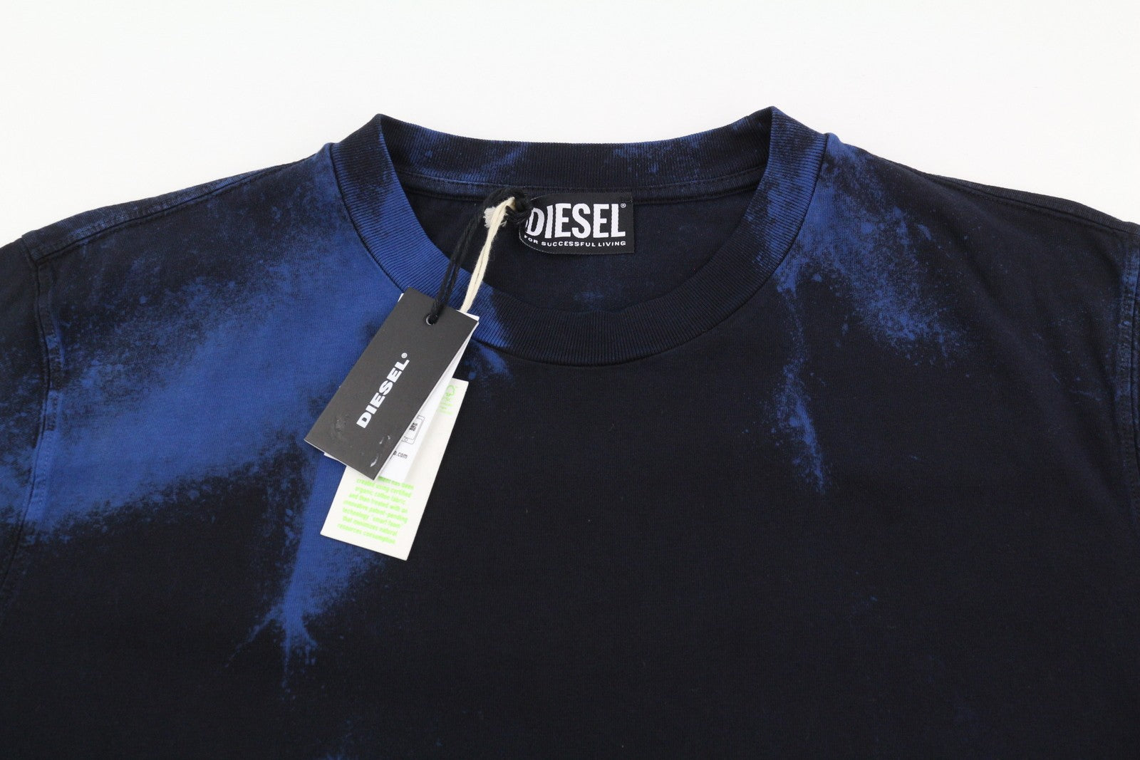 DIESEL T-Just-B84 Men's T-Shirt S Black Stretch Tricot Crew Neck Tee