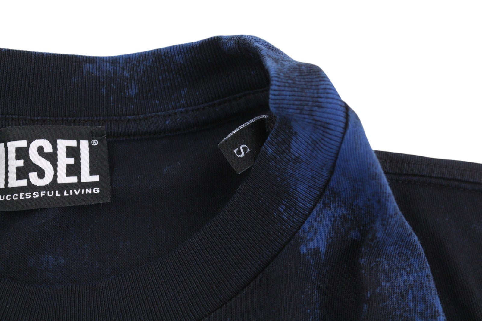 DIESEL T-Just-B84 Men's T-Shirt S Black Stretch Tricot Crew Neck Tee