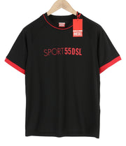 DIESEL Amtee-Crossoon-Wt15 M Men T-Shirt Black 55DSL Sport Jersey Short Sleeve