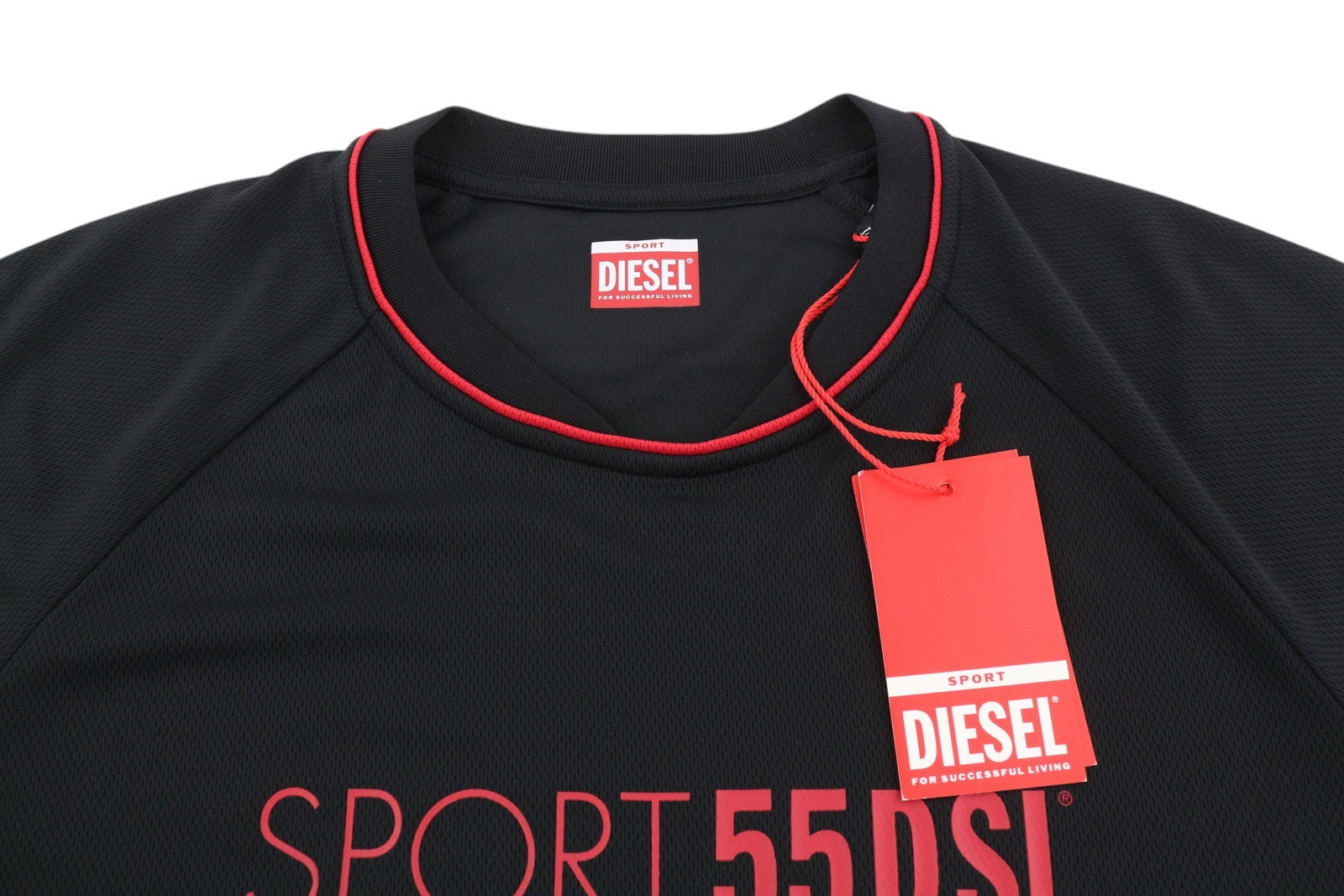 DIESEL Amtee-Crossoon-Wt15 L Men T-Shirt Black 55DSL Sport Jersey Short Sleeved