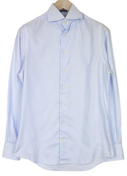 SUITSUPPLY Men's Shirt 37/14 1/2 Extra Slim Blue Striped Cotton Cutaway Collar