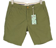 SCOTCH & SODA Men's Shorts W28 Green Chino Zipper Logo Casual Pockets