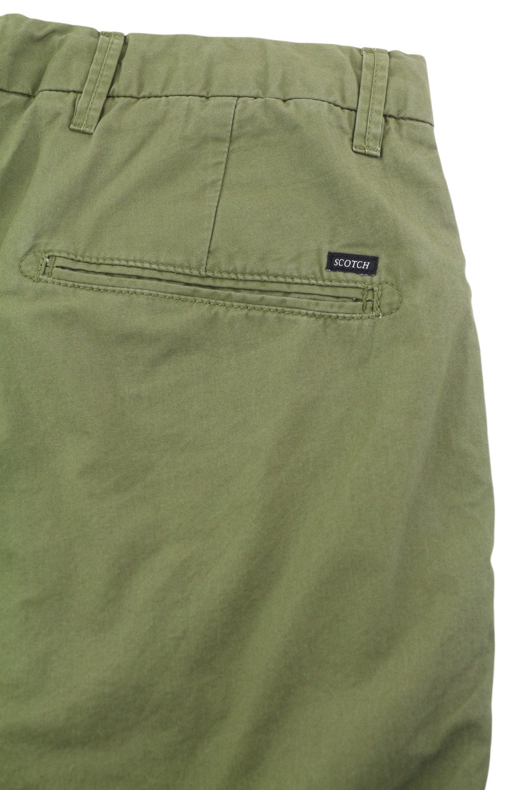 SCOTCH & SODA Men's Shorts W28 Green Chino Zipper Logo Casual Pockets