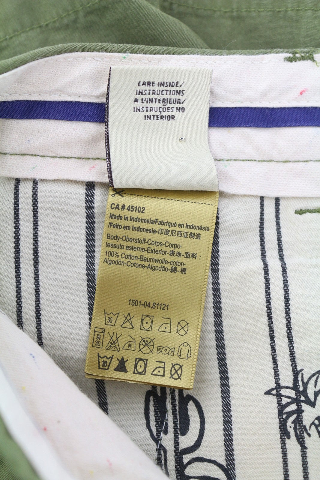 SCOTCH & SODA Men's Shorts W28 Green Chino Zipper Logo Casual Pockets
