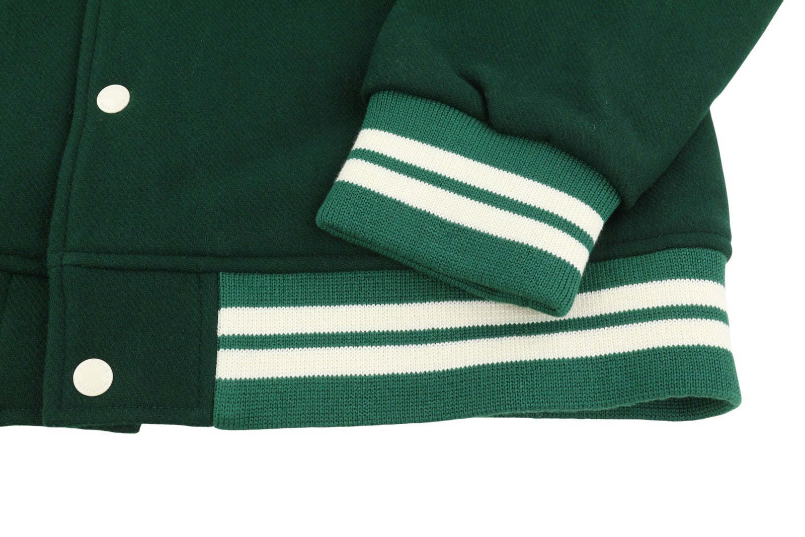 GANT Wool Varsity Men Jacket L Forest Green Snap Buttons Spread Bomber RRP475