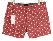 SCOTCH & SODA Men's Swimwear W32 Dark Red Polka Dot Zip Fly Logo Pockets